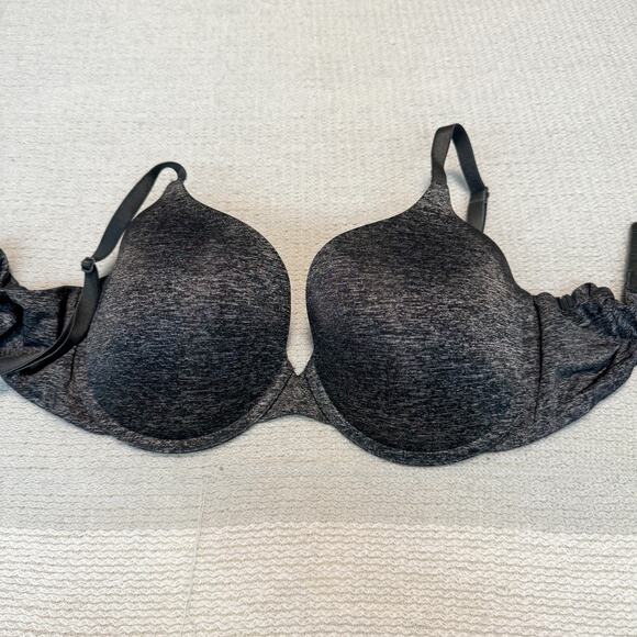 Victoria's Secret Black Heathered Uplift Semi Demi Bra - Size 34DD - Picture 1 of 5
